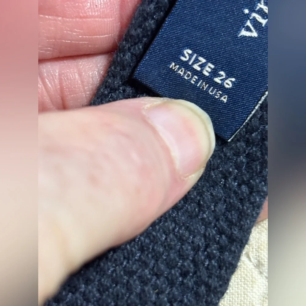 Vineyard Vines Boy’s Blue Green Whale Cotton Canvas Belt w/ Leather Tabs Size 26